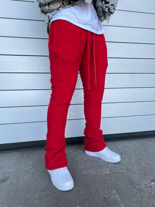 "Ferrari Red" Stacked Sweats