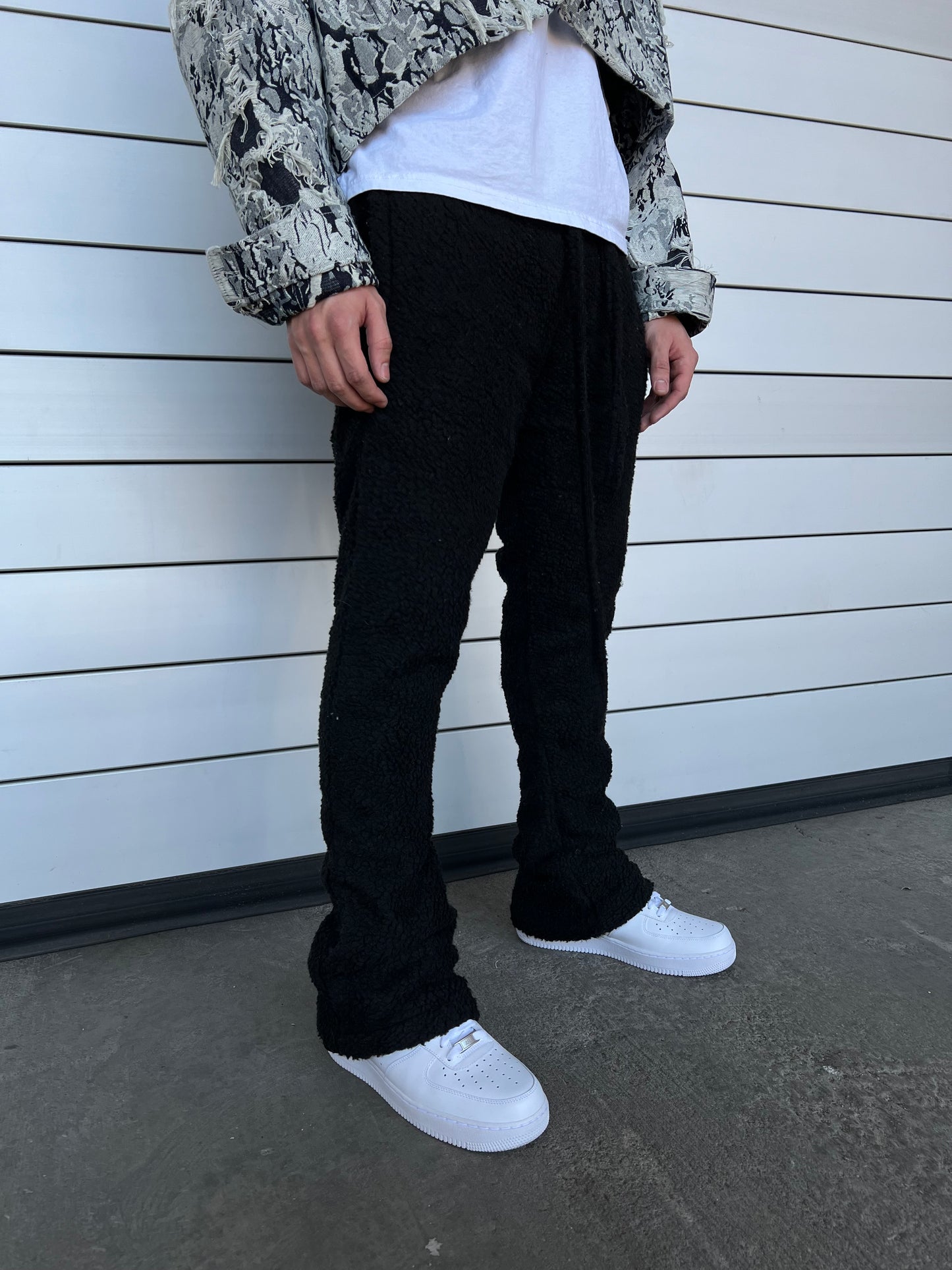 "Charcoal Black" Stacked Sweats